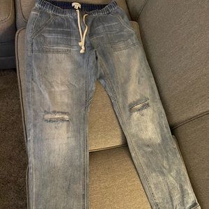 Easel elastic drawstring jeans size large